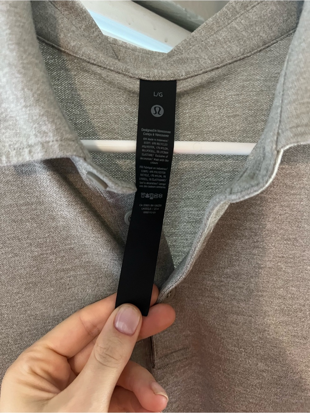 lululemon athletica Heathered Gray Polo Top
